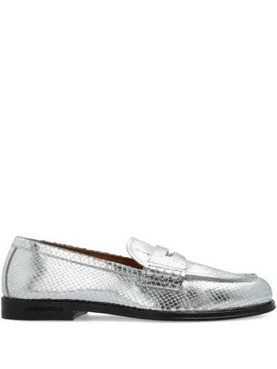 DSQUARED2 SNAKESKIN-EFFECT LOAFERS