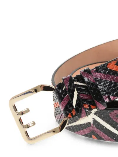 Dsquared2 Snakeskin-effect Abstract-pattern Belt In Multi
