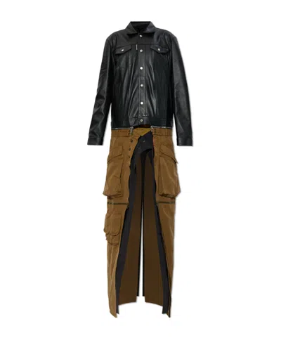 Dsquared2 Snap-button Leather Jacket In Black