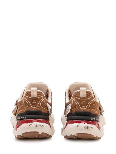 Dsquared2 Sneaker With Layered Inserts And Maxi Sole In Multi