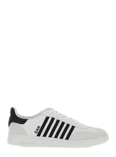 Dsquared2 Sneakers - Calfskin+crust - White+black