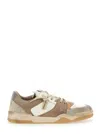 Dsquared2 Beige Sneakers With Suede Inserts And Embossed Logo On The Side In Leather Man In Beige