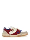 Dsquared2 Red Sneakers With Suede Inserts And Embossed Logo On The Side In Leather Man In Red
