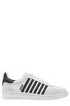 Dsquared2 White And Black Low Top Sneakers With Contrasting Bands In Leather Man