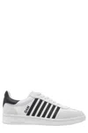 Dsquared2 White And Black Low Top Sneakers With Contrasting Bands
