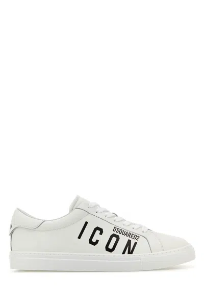 Dsquared2 Logo Printed Cassetta Sneakers In White