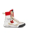 Dsquared2 Sneakers Alte Boxer Effetto Vintage In White