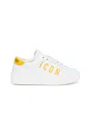 Dsquared2 Sneakers Basse In Pelle Con Logo Icon In White