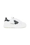 Dsquared2 Sneakers Basse In Pelle Con Maple Leaf In White