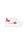 Dsquared2 Leather Low Top Sneakers With Maple Leaf In White