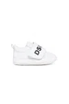 Dsquared2 Low Leather Sneakers With Strap In White