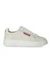 Dsquared2 Calfskin Sneakers With Perforated Round Toe In Beige