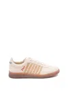 Dsquared2 Beige Low Top Sneakers With Logo Patch On The Tongue And Logo Lettering On The Heel In Canvas Blend  In Beige