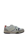 Dsquared2 Flat Sole Calfskin Sneakers In Bianco+blu+rosso