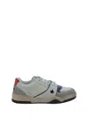 Dsquared2 Flat Sole Calfskin Sneakers In Bianco+blu+rosso