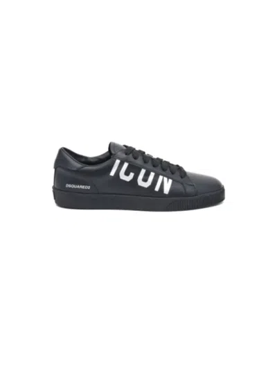 Dsquared2 Man Sneakers Black Size 12 Calfskin