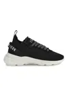 Dsquared2 Dsquared Man Black Fabric Icon Fly Sneakers In Black