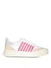 Dsquared2 New Jersey Leather Sneakers In Blanco