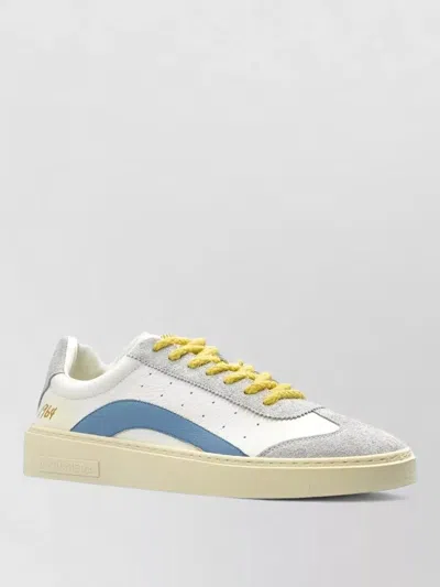 Dsquared2 Sneakers Contrast Panel Flat Sole Round Toe In Multi