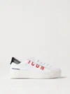 Dsquared2 Icon Logo Print Leather Lace-up Sneakers In 白色