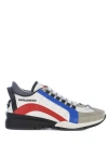 Dsquared2 Legend 551 Mix Leather Low-top Sneakers In Bianco/blu/rosso