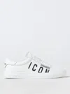 Dsquared2 Logo Printed Cassetta Sneakers In Weiss