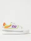 Dsquared2 Multicolor Leather And Polyester New Jersey Sneakers In White