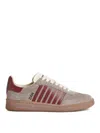 Dsquared2 Low-top Sneakers With Suede And Leather Accents In Red