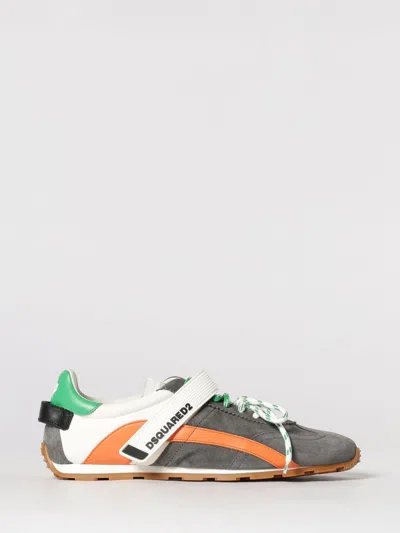 Dsquared2 Dc-642 Leather And Nylon Sneakers In Multi