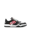 Dsquared2 Black Sneakers With Distressed Effect And Logo On The Heel In Leather Man In Multicolor