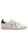 Dsquared2 Boxer Sneakers In Leather Color Black And White In Multicolor