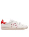 Dsquared2 Boxer Sneakers In Leather White And Red Color In Multicolor