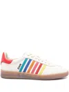 Dsquared2 Beige Low Top Sneaker With Logo On The Tongue And Contrast Heel Tab With Logo In Leather Man In Multicolour