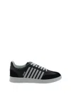 Dsquared2 Calfskin Sneakers With Contrasting Platform In Nero+bianco