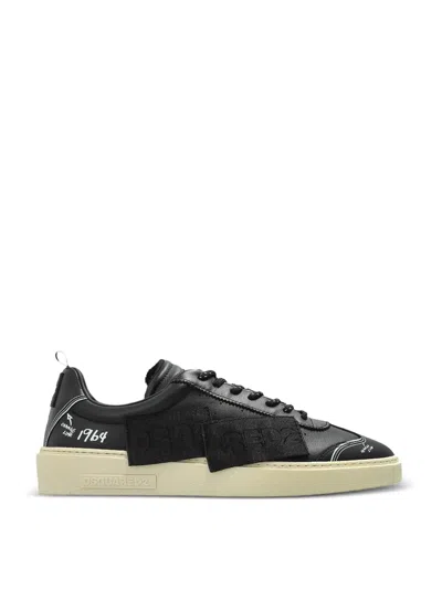 Dsquared2 Mixed-media Lace-up Sneaker In Multi