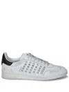 Dsquared2 Premium Calf Leather Sneakers With Metallic Studs In White