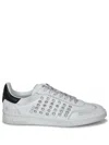Dsquared2 Premium Calf Leather Sneakers With Metallic Studs In White