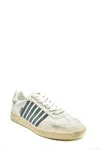 Dsquared2 Multicolor Leather Sneakers With Contrasting Stripes In White