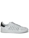Dsquared2 Premium Calf Leather Sneakers With Metallic Studs In White