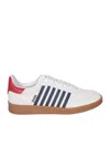 Dsquared2 Sleek White Sneakers With Red Heel Detail In Multi