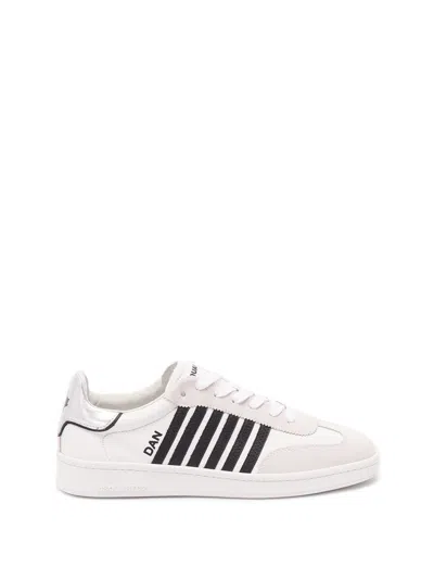 Dsquared2 Dsquared Men White Nappa Leather Boxer Sneakers