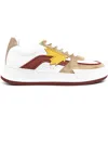 Dsquared2 Canadian White Burgundy Ocher Sneaker In White