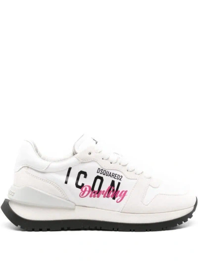 Dsquared2 Running Sneaker In Bianco Nero Fucsia