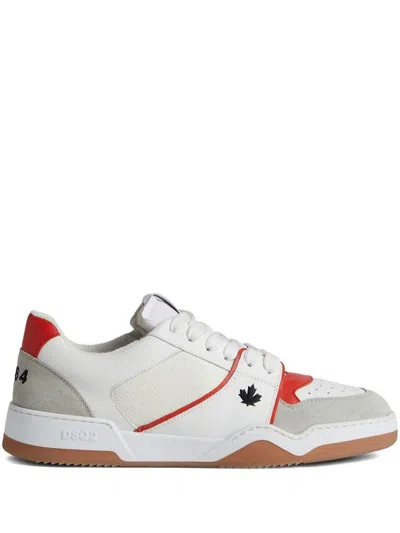 Dsquared2 Low Top Sneakers With Contrast Panelled Design In White