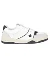 Dsquared2 Spiker Leaf-embroidered Leather Sneakers In White