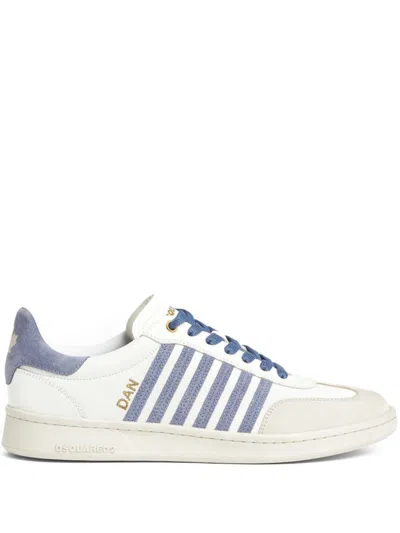 Dsquared2 Low Top Sneakers With Contrasting Branded Heel In White