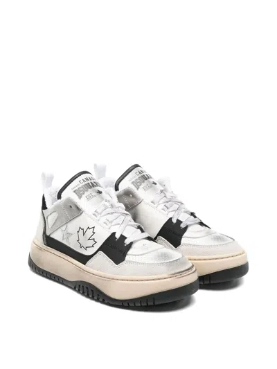 Dsquared2 Kids' Sneakers With Logo In Silver