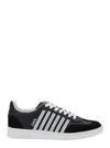 Dsquared2 Black Low Top Sneakers With Contrasting Striped Embellishment On The Side In Leather Woman