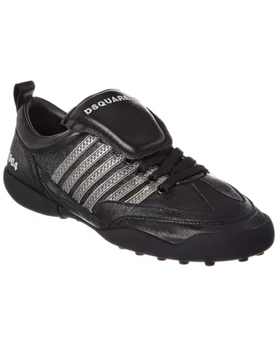 Dsquared2 Soccer Leather Sneaker In Black