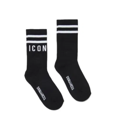 Dsquared2 Socks With Icon Logo In Black